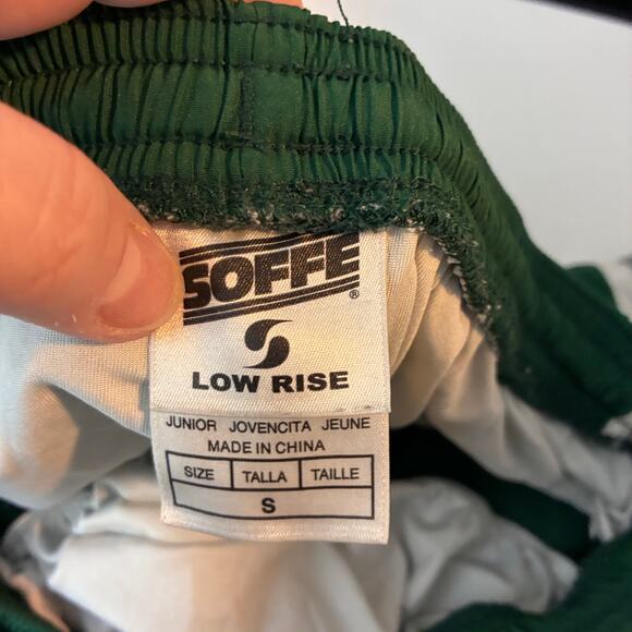 Soffe Low Rise Running Shorts Juniors Small Y2K Vintage Green Track 90's Cheer - Picture 6 of 9